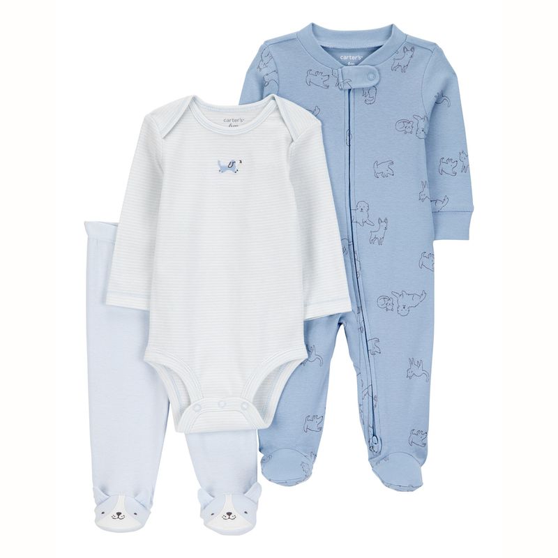 CARTER'S - Conjunto 3 Piezas Pijama, Body y Patitas Bebé Niño Carter's