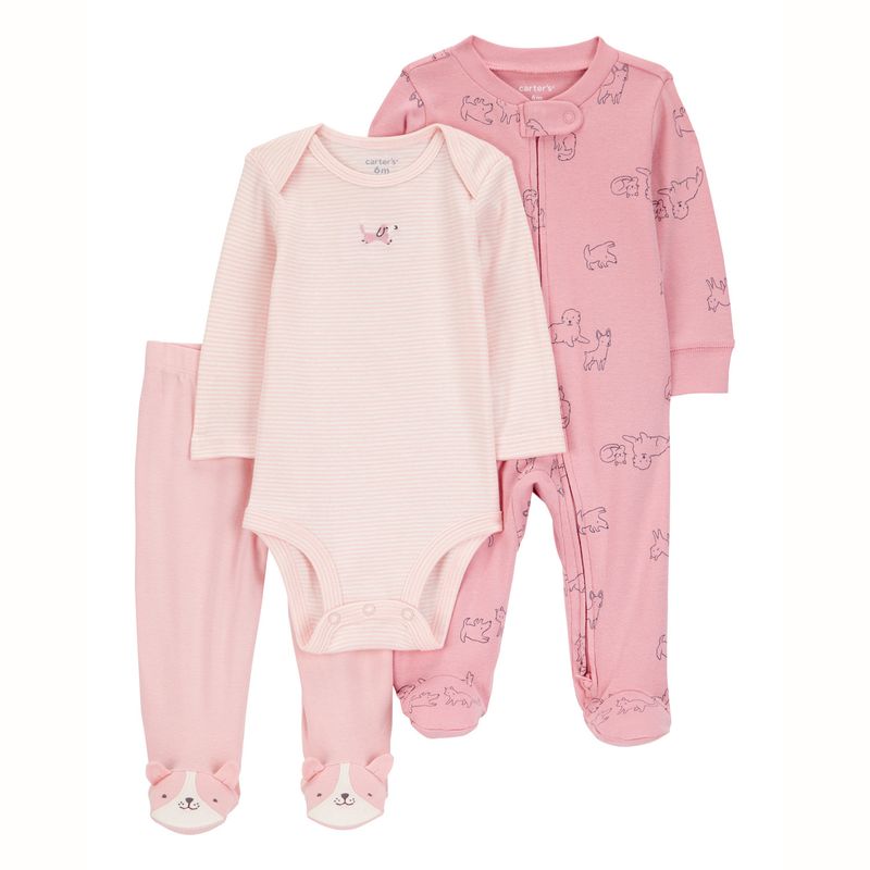 CARTER'S - Conjunto 3 Piezas Pijama, Body y Patitas Bebé Niña Carter's