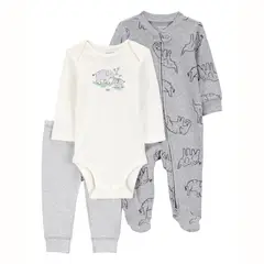 CARTER'S - Conjunto 3 Piezas Pijama, Body y Pantalón Bebé Niño