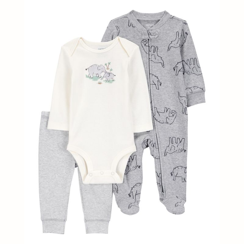 CARTER'S - Conjunto 3 Piezas Pijama, Body y Pantalón Bebé Niño Carter's