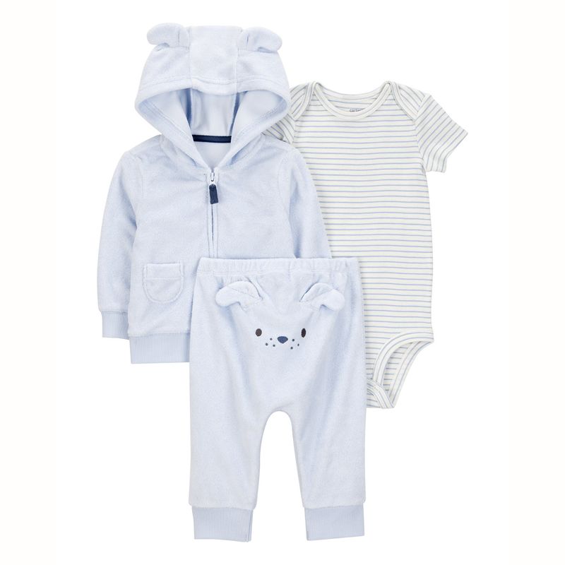 CARTER'S - Conjunto 3 Piezas Polerón, Pantalon y Body Bebé Niño Carter's