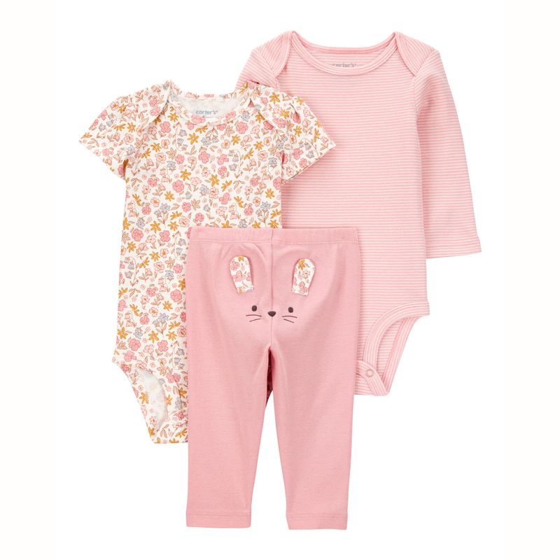 CARTER'S - Conjunto 3 Piezas Calza y Dos Body Bebé Niña Carter's