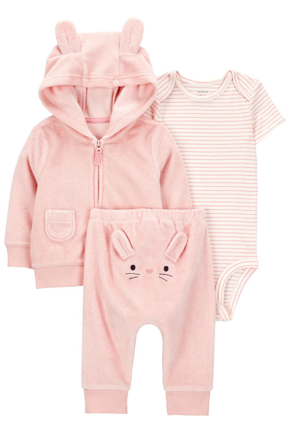 CARTER'S - Conjunto 3 Piezas Poleron, Pantalón y Body Bebé Niña Carter's