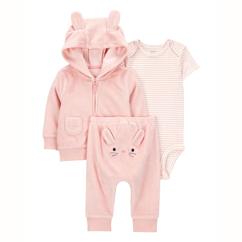 CARTER'S - Conjunto 3 Piezas Poleron, Pantalón y Body Bebé Niña Carter's