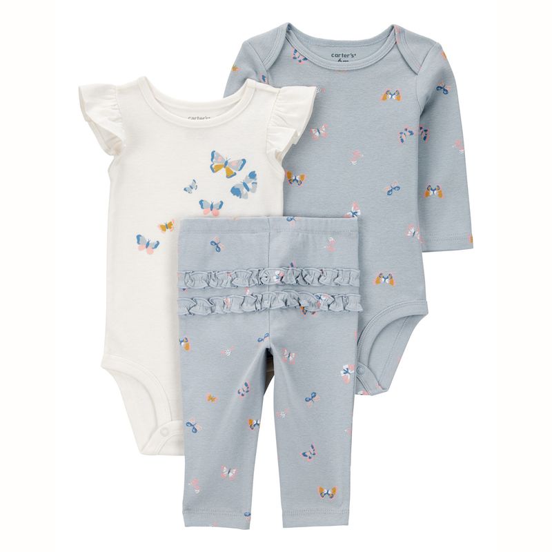 CARTER'S - Conjunto 3 Piezas Calza y Dos Body Bebé Niña Carter's