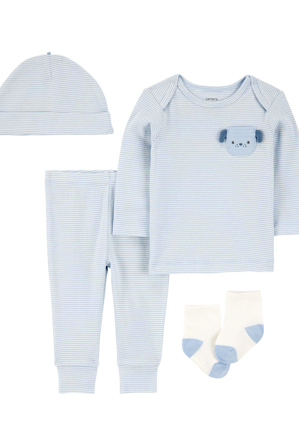 CARTER'S - Conjunto 4 Piezas Polera, Pantalón, Gorro y Calcetines Bebé Niño Carter's