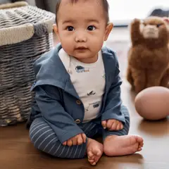 CARTER'S - Conjunto 3 Piezas Chaleco Capucha, Pantalón y Body Bebé Niño
