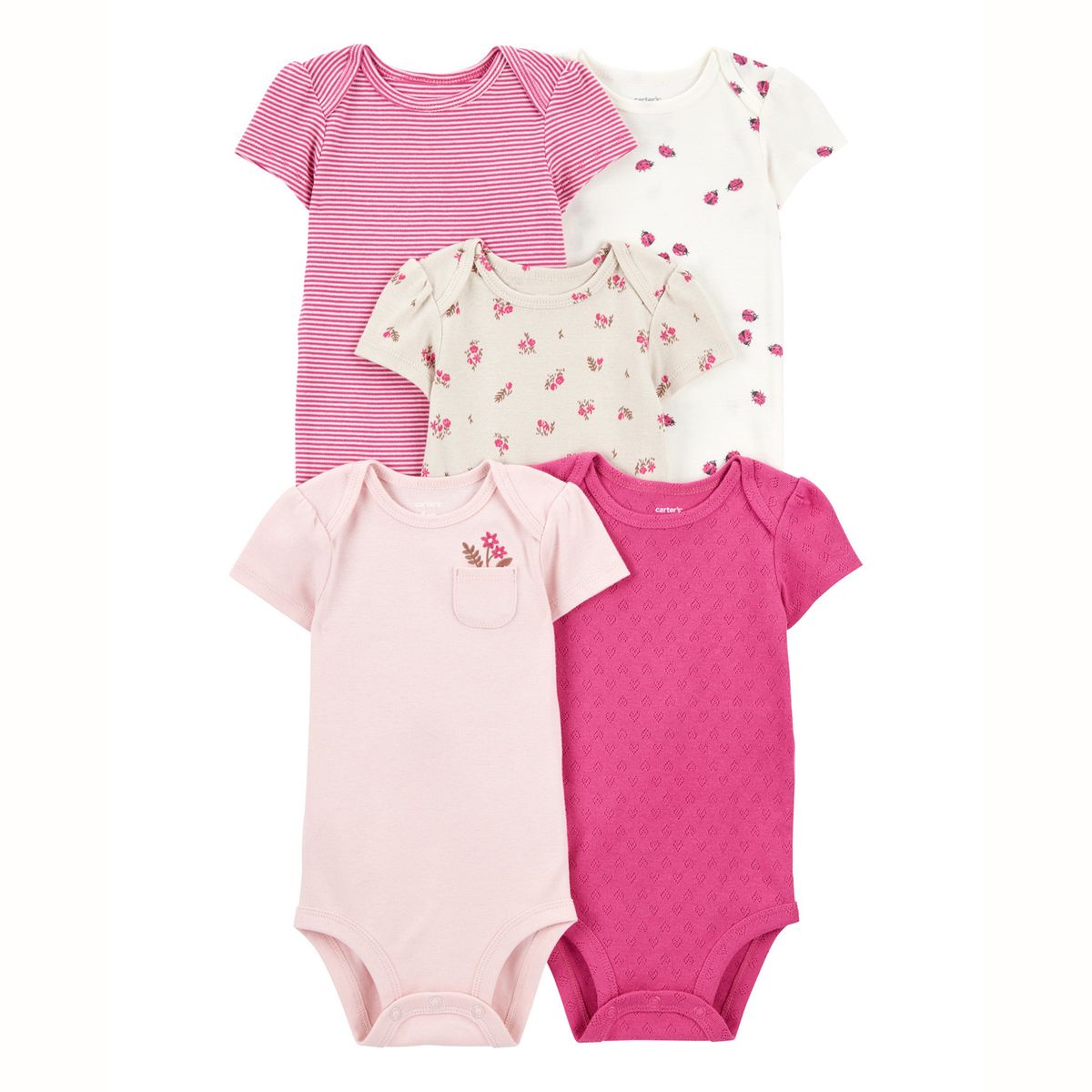 CARTER'S - Pack de Bodys Algodón 5 Unidades Bebé Niña Carter's