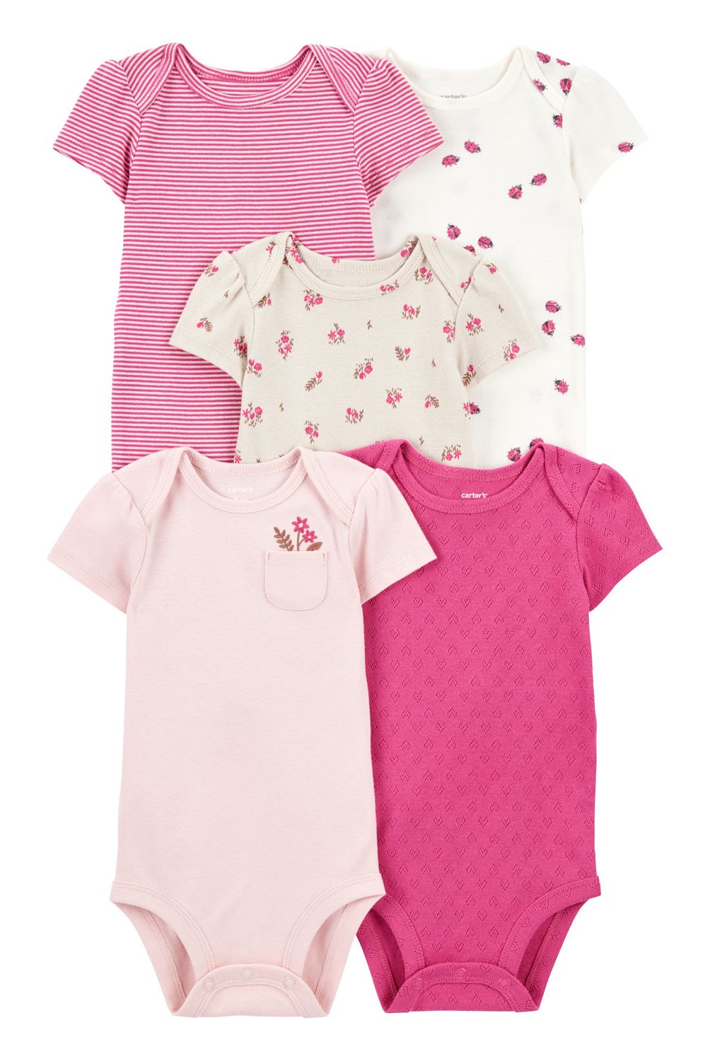 CARTER'S - Pack de Bodys Algodón 5 Unidades Bebé Niña Carter's