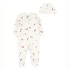 CARTER'S - Conjunto 2 Piezas Pijama y Gorro Bebé Niña