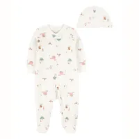 Conjunto 2 Piezas Pijama y Gorro Bebé Niña