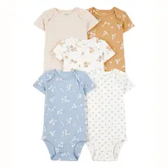 CARTER'S - Pack de Bodys Algodón 5 Unidades Bebé Niña