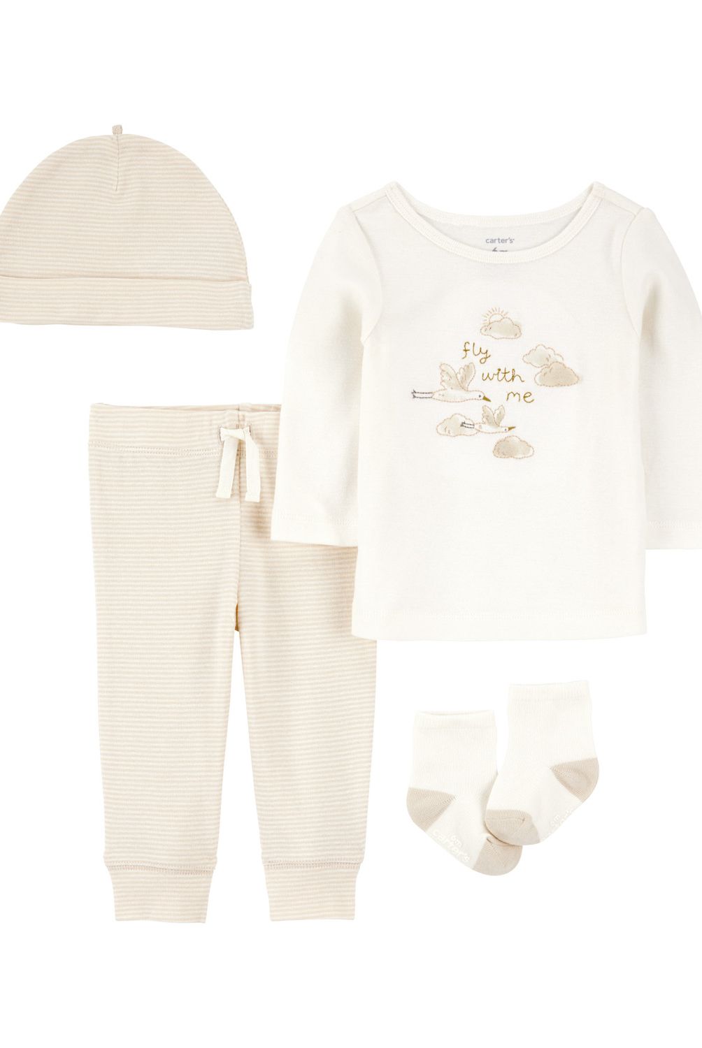 CARTER'S - Conjunto 4 Piezas Polera, Pantalón, Gorro y Calcetines Unisex Bebé Carter's