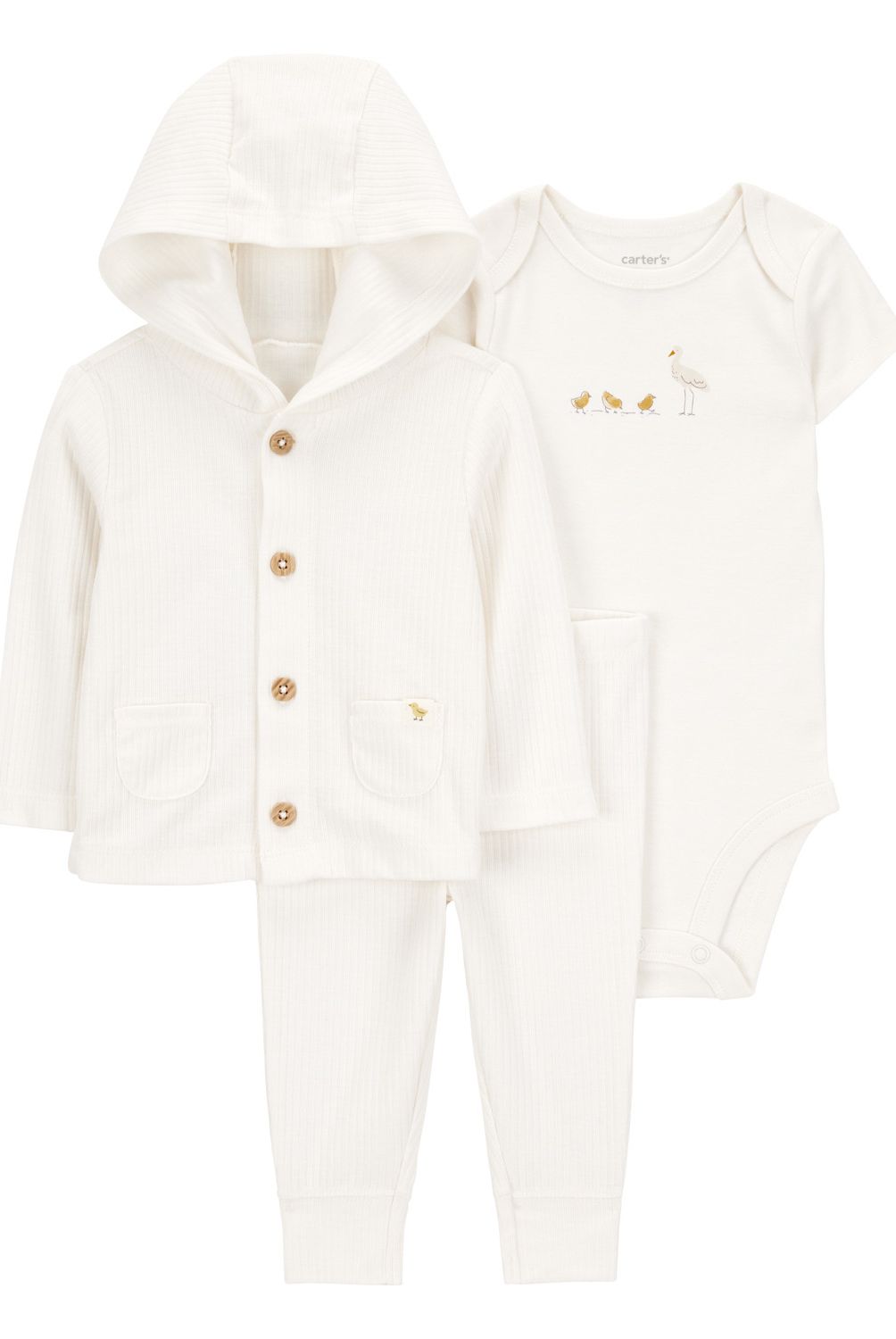 CARTER'S - Conjunto 3 Piezas Chaleco Capucha, Pantalón y Body Unisex Bebé Carter's