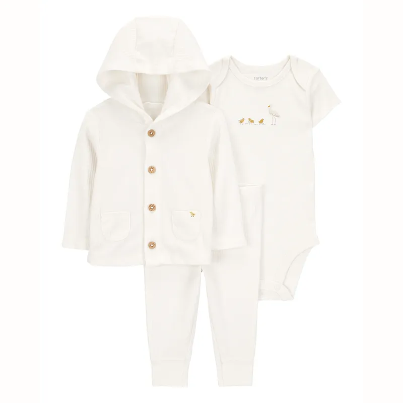 CARTER'S - Conjunto 3 Piezas Chaleco Capucha, Pantalón y Body Unisex Bebé Carter's