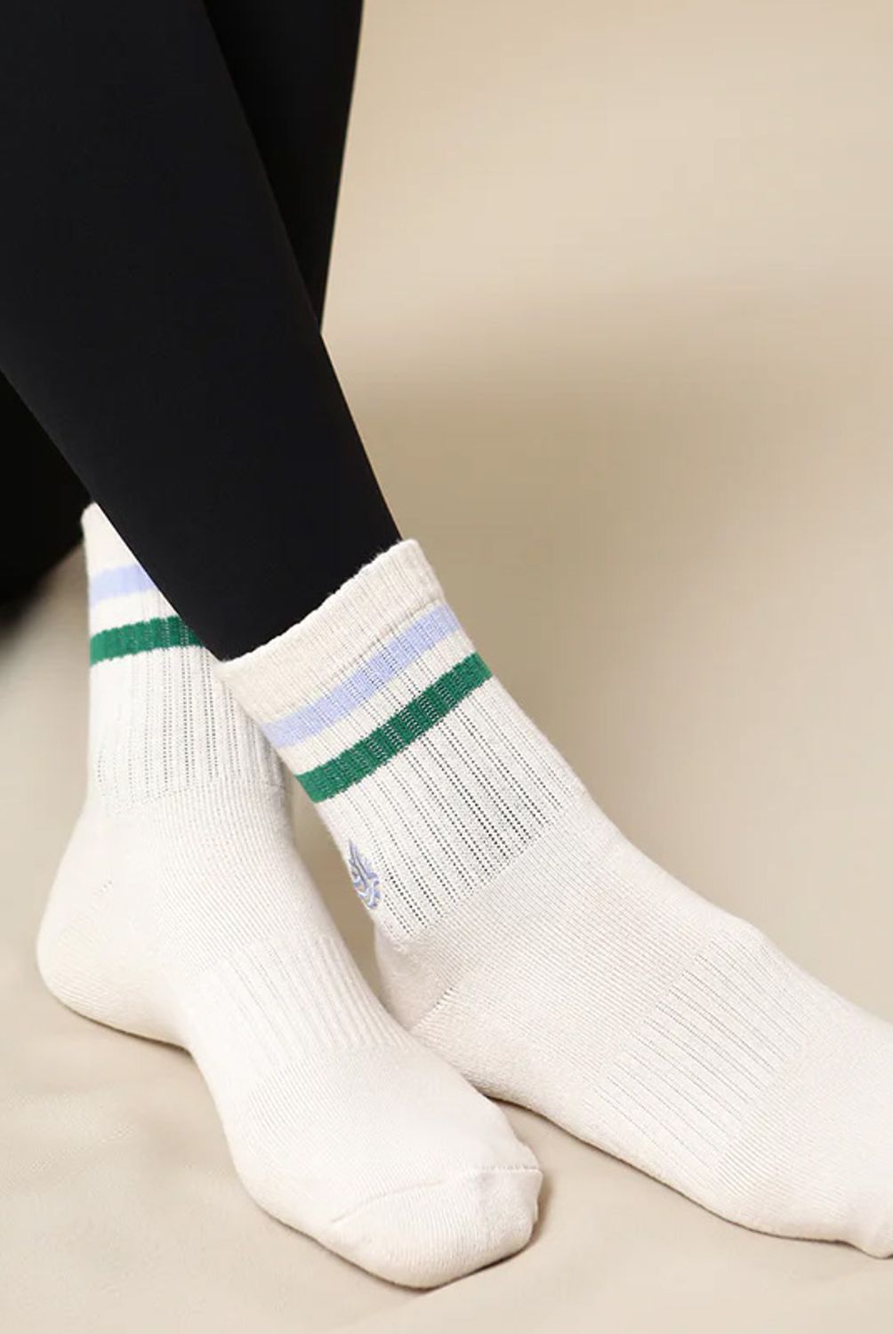 MALI - Calcetin Lavender Green Stripes Mujer Mali