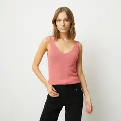 VERO MODA - Polera Punto sin Mangas Cuello En V Mujer
