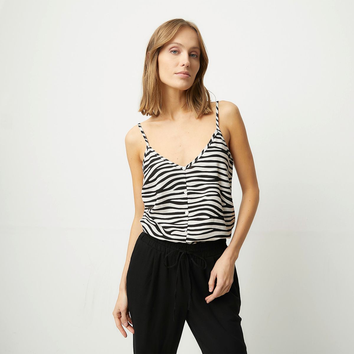 VERO MODA - Blusa Sin Mangas Lino Mujer Vero Moda