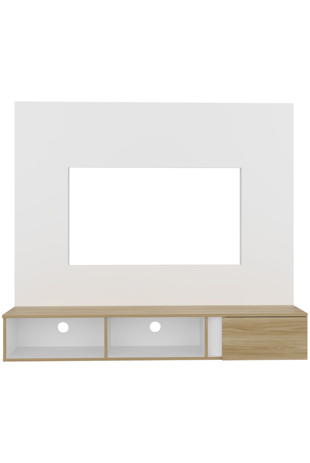 TUHOME - Rack Tv 65" Dassel Blanco Y Fresno Tuhome