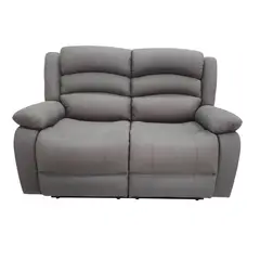 DANIELS - Sofá 2 Cuerpos Reclinable Praga Tela Gris