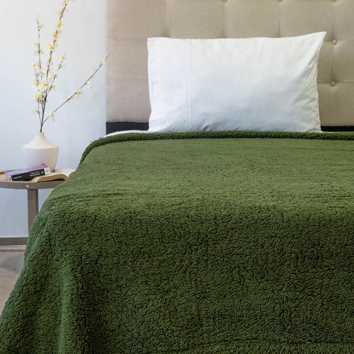 DORAL - Frazada Softy Lisa 1.5 Plaza Verde Oscuro Doral