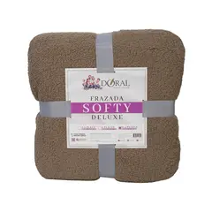 DORAL - Frazada Softy Lisa King Café