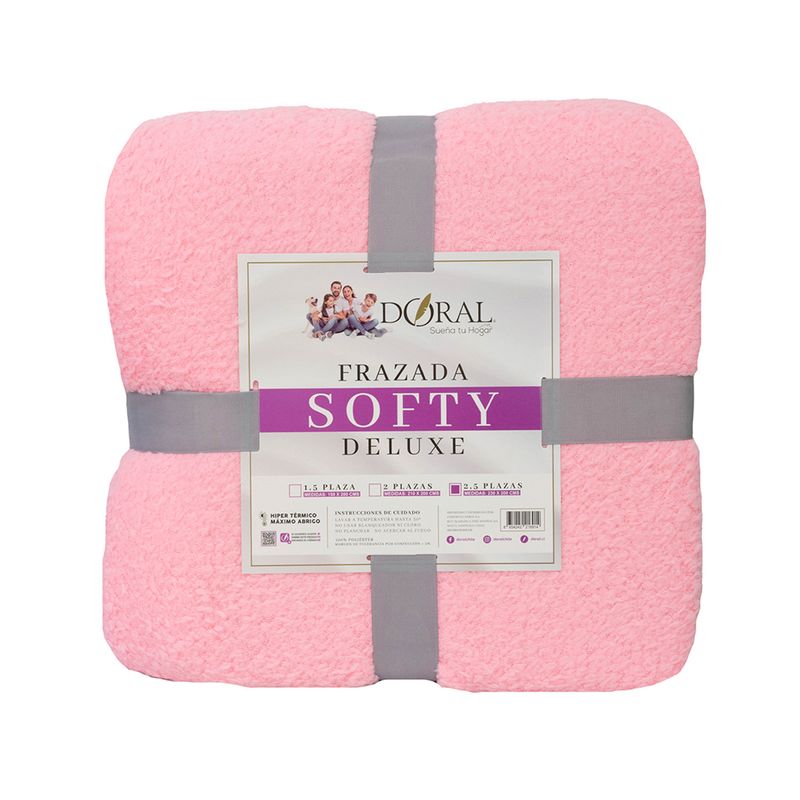 DORAL - Frazada Softy Lisa King Rosado Doral