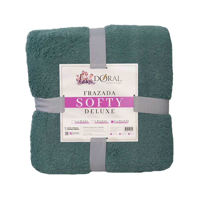 DORAL - Frazada Softy Lisa King Verde Doral