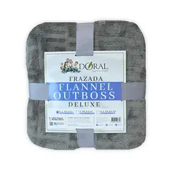DORAL - Frazada Flannel Outboss 1.5 Plaza Gris Oscuro
