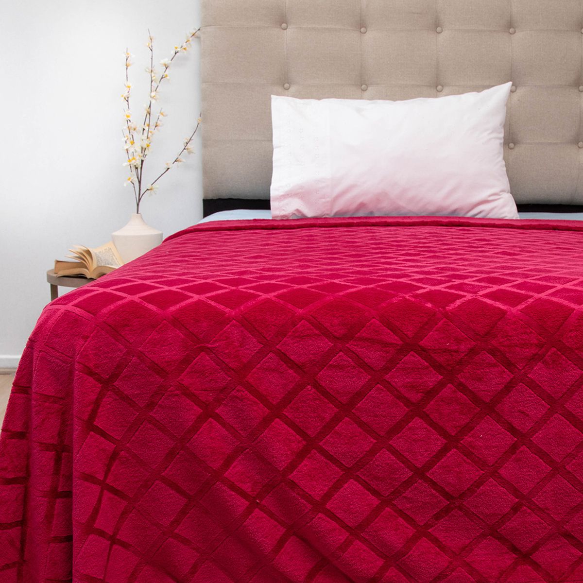 DORAL - Frazada Flannel Outboss 1.5 Plaza Guinda Doral