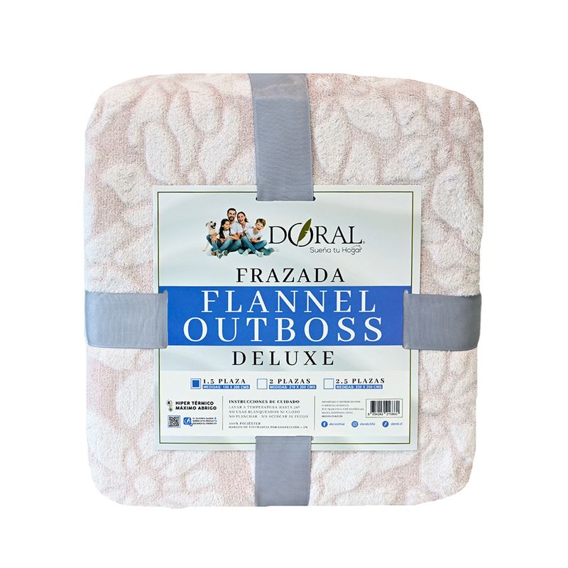 DORAL - Frazada Flannel Outboss 1.5 Plaza Rosado Doral