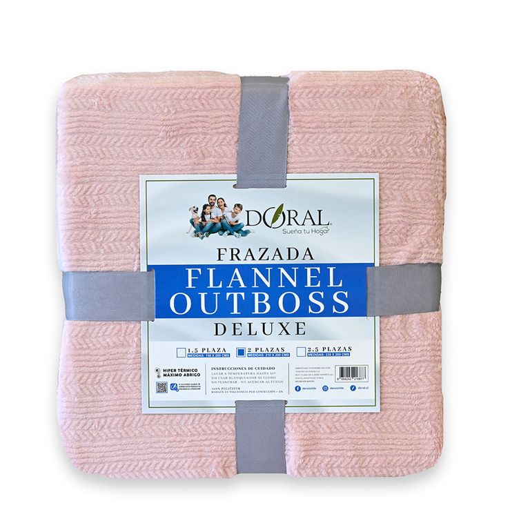 Frazada Flannel Outboss 2 Plazas Damasco