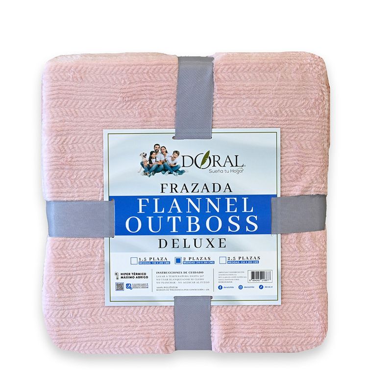 DORAL - Frazada Flannel Outboss 2 Plazas Damasco Doral