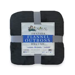 DORAL - Frazada Flannel Outboss 2 Plazas Gris Oscuro
