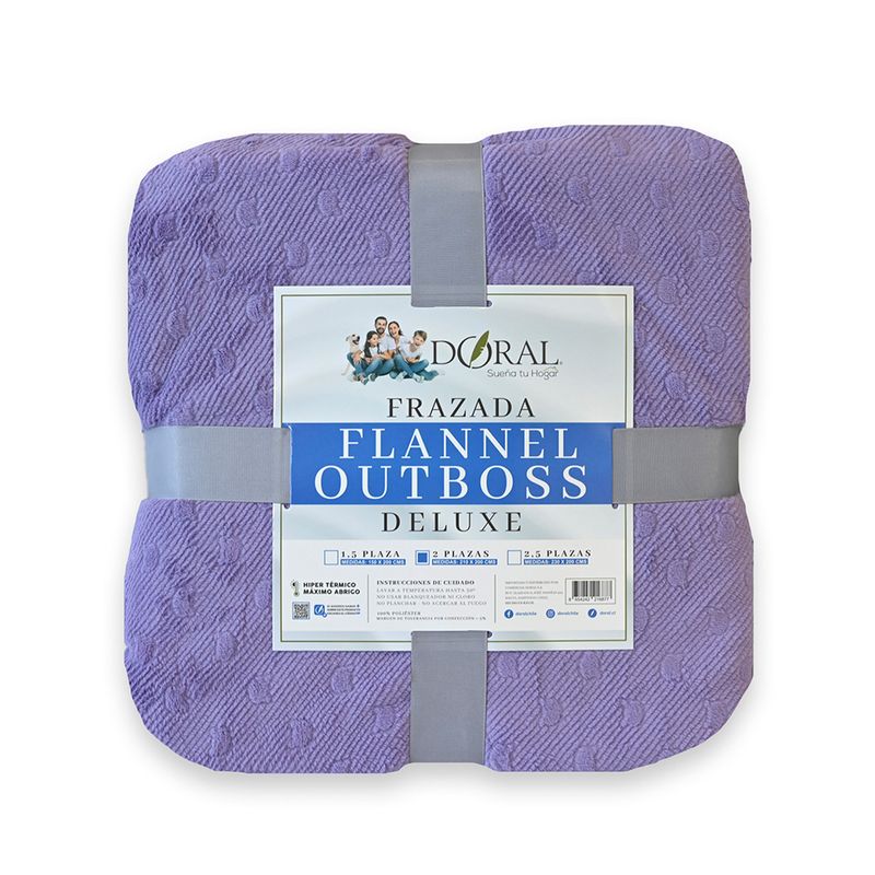 DORAL - Frazada Flannel Outboss 2 Plazas Lila Doral
