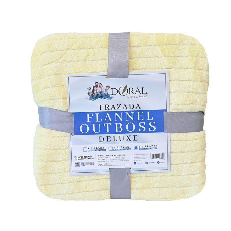 DORAL - Frazada Flannel Outboss King Amarillo Doral