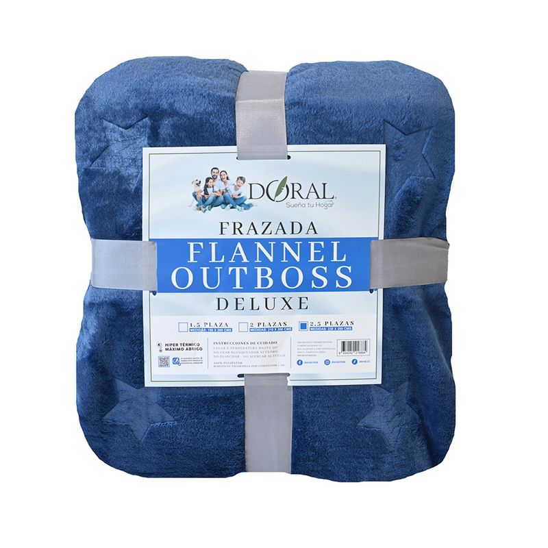 DORAL - Frazada Flannel Outboss King Azul Oscuro Doral