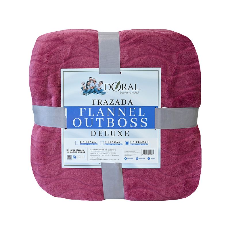 DORAL - Frazada Flannel Outboss King Guinda Doral