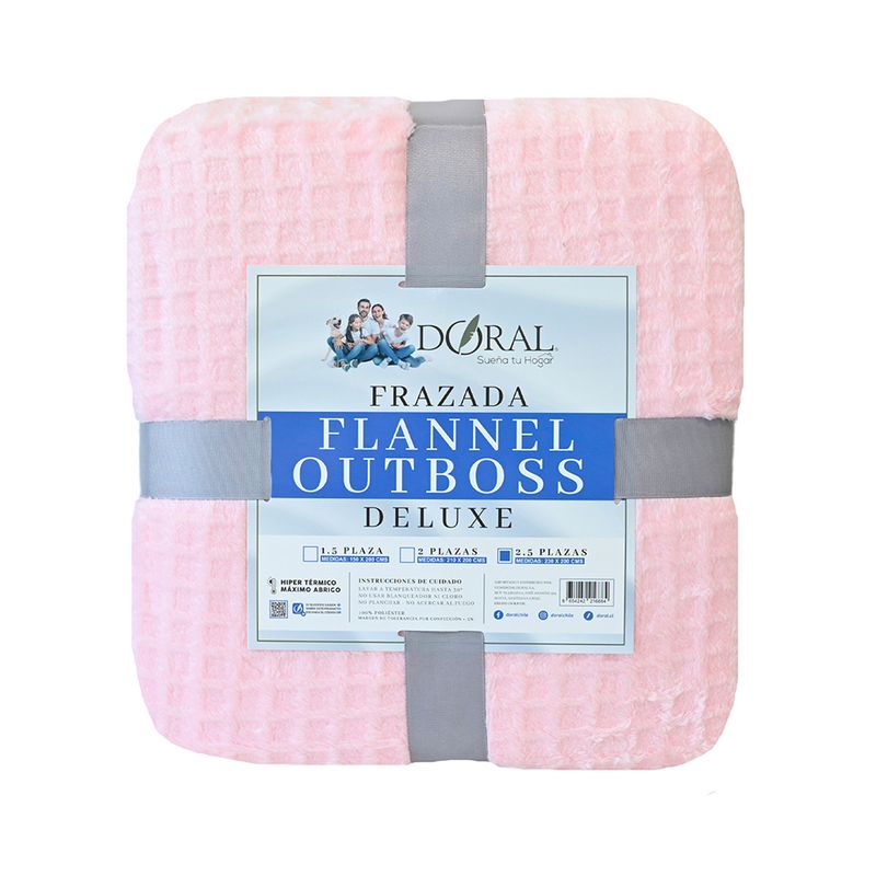 DORAL - Frazada Flannel Outboss King Rosado Doral