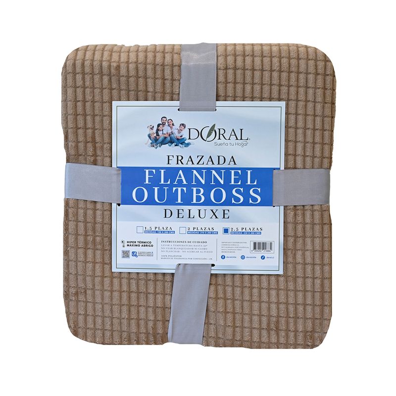 DORAL - Frazada Flannel Outboss King Café Doral