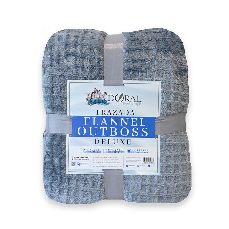 DORAL - Frazada Flannel Outboss King Celeste Doral