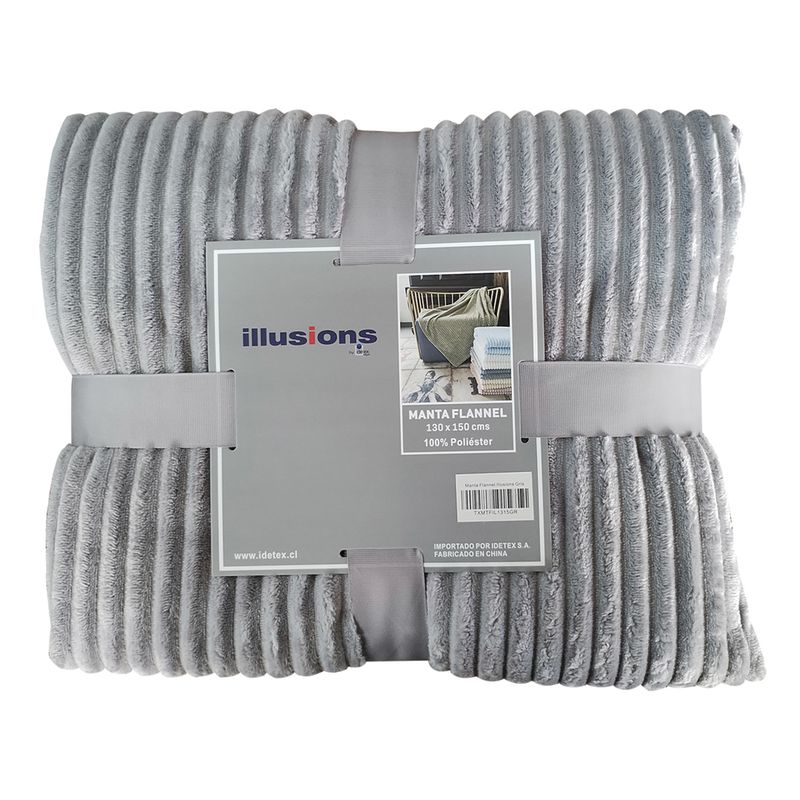 ILLUSIONS - Manta Flannel Gris Illusions