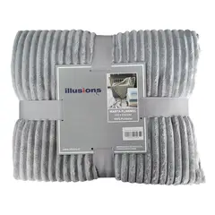 ILLUSIONS - Manta Flannel Gris