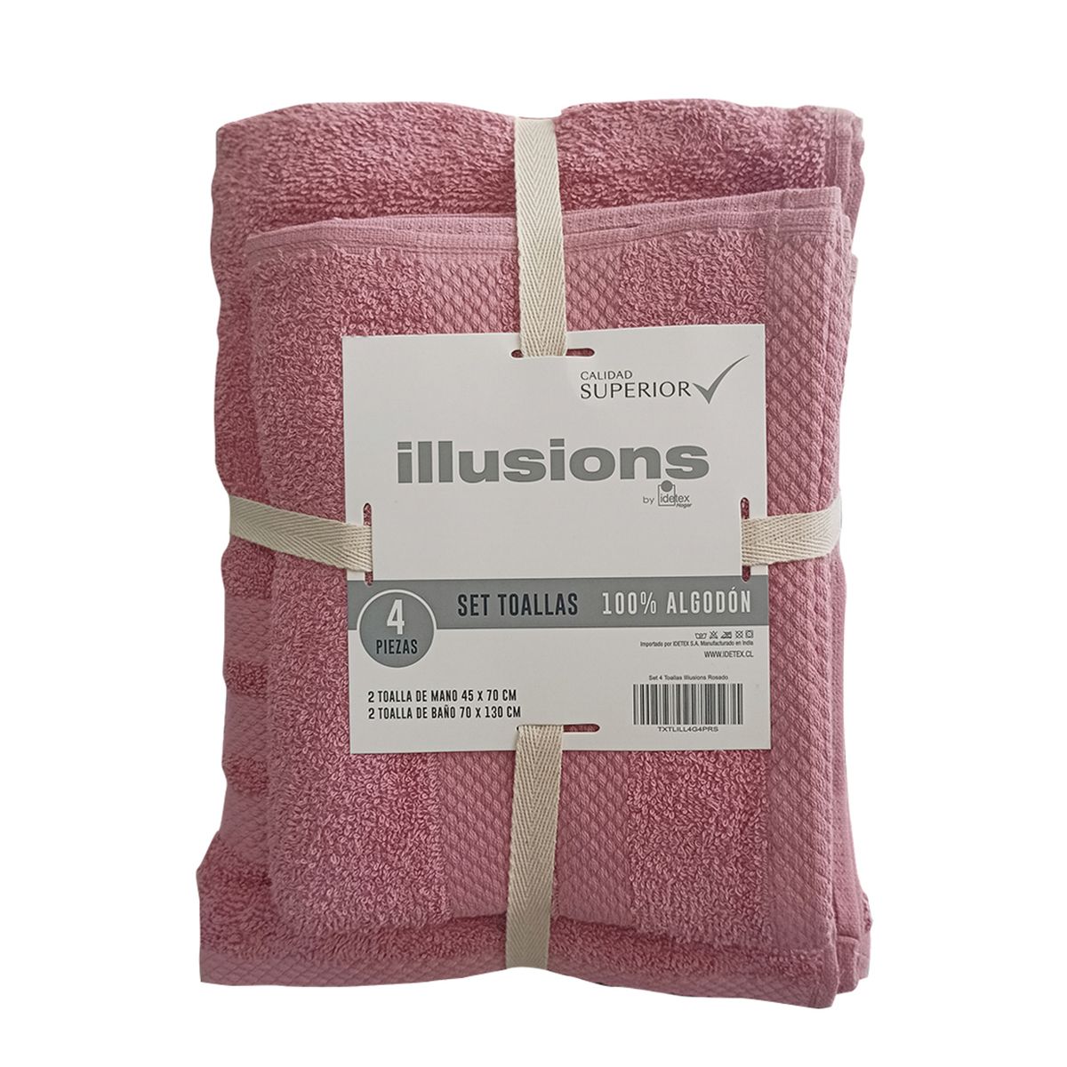 ILLUSIONS - Set 4 Toallas Rosado Illiusions