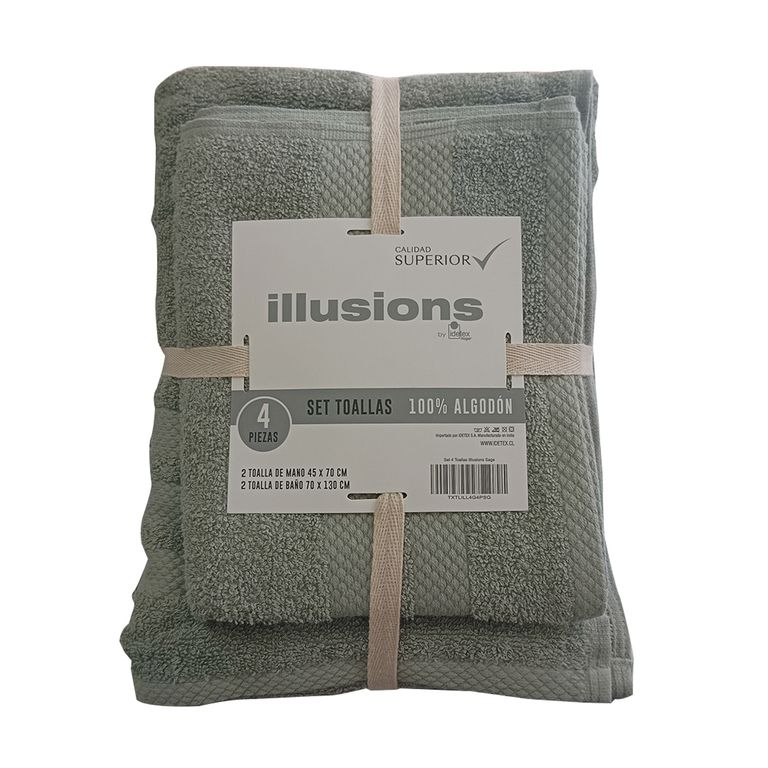 Set 4 Toallas Sage Illiusions