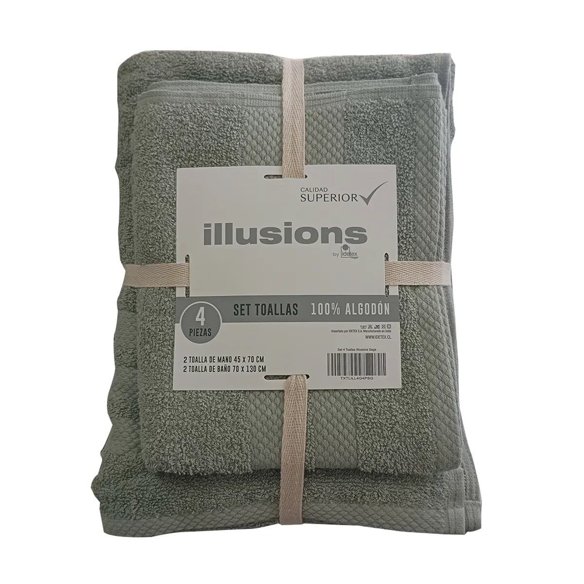 ILLUSIONS - Set 4 Toallas Sage Illiusions