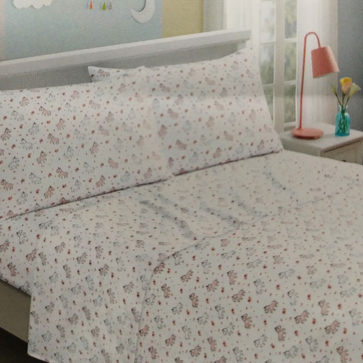 ILLUSIONS - Juego De Sábanas 144 Hilos Infantil Unicornio 1 Plaza Illusions