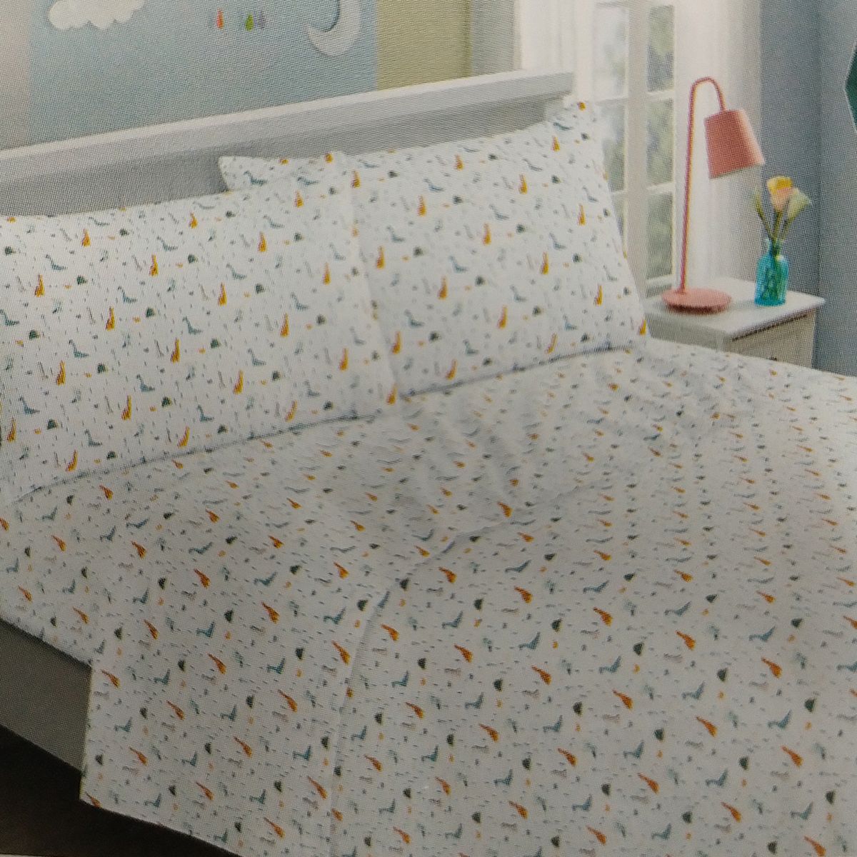 ILLUSIONS - Juego De Sábanas 144 Hilos Infantil Dino 1 Plaza Illusions