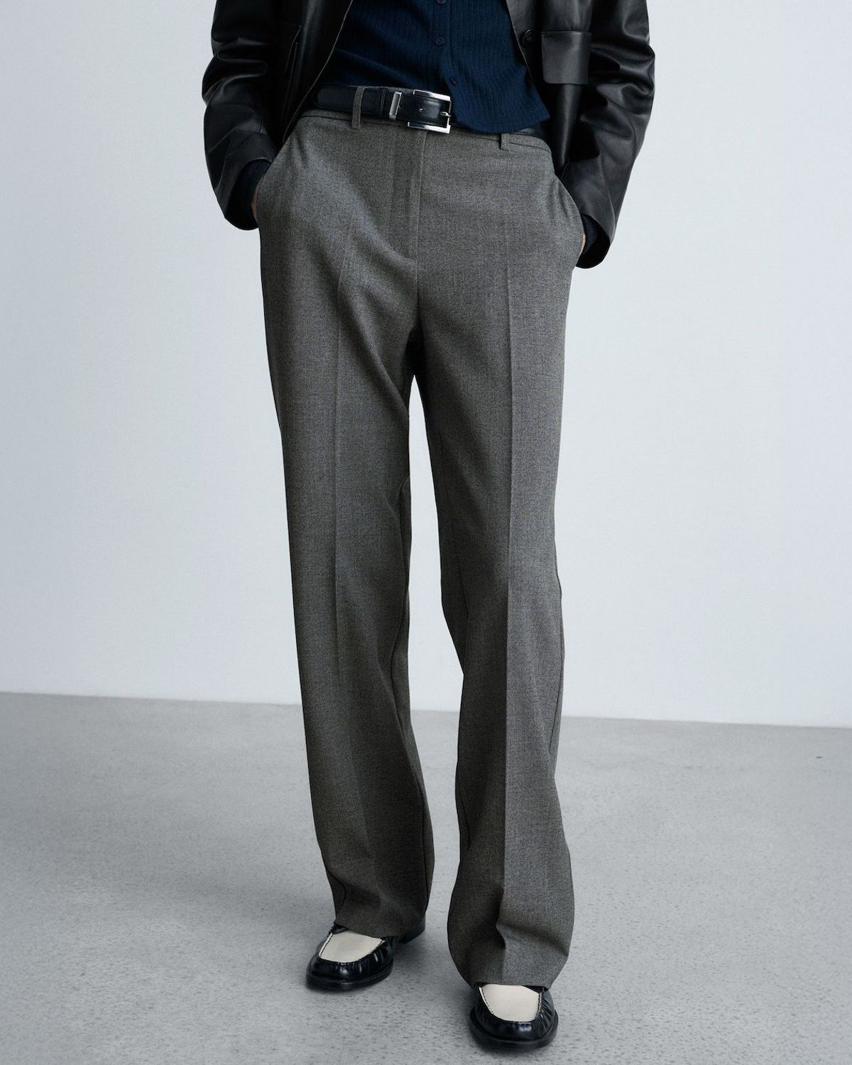 MANGO Pantalón Recto Tiro Medio Mujer Mango