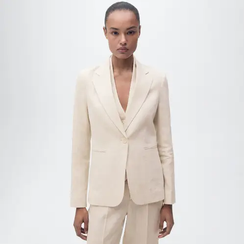 MANGO - Blazer Traje Lino Mujer